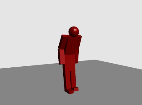 Virtual human learning to stand